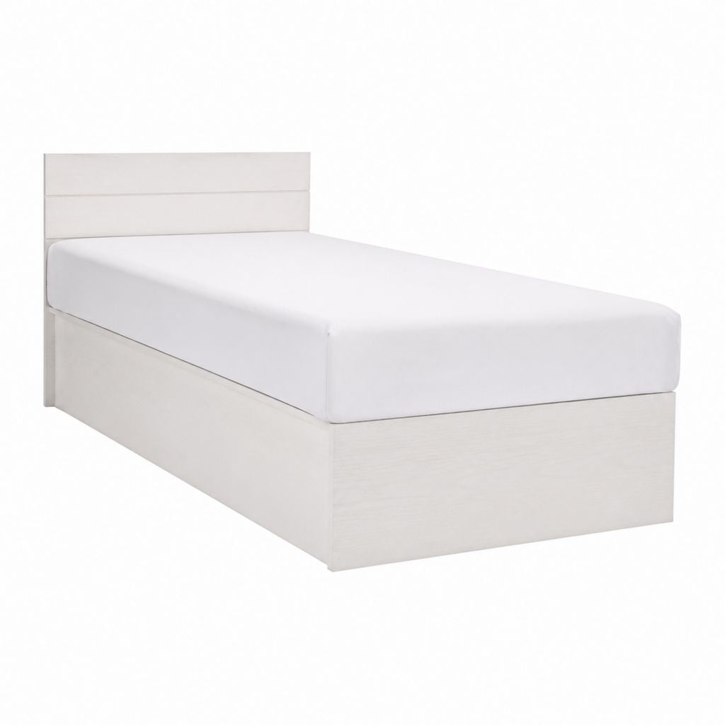 Einzelbett Bettgestell Weiß Spanplatte Rechteckig 90 x 200 cm