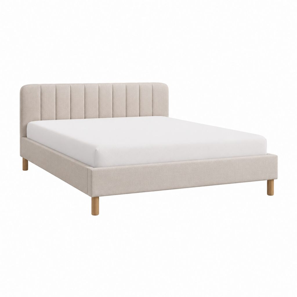 Polsterbett Doppelbett Beige Polyester Rechteckig 160 x 200 cm