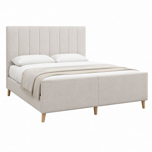 Polsterbett Doppelbett Beige Polyester Rechteckig 160 x 200 cm