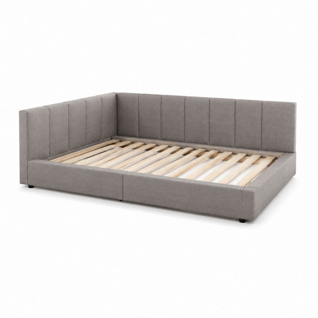 Polsterbett Tagesbett Grau Polyester Rechteckig mit Lattenrost 140 x 200 cm