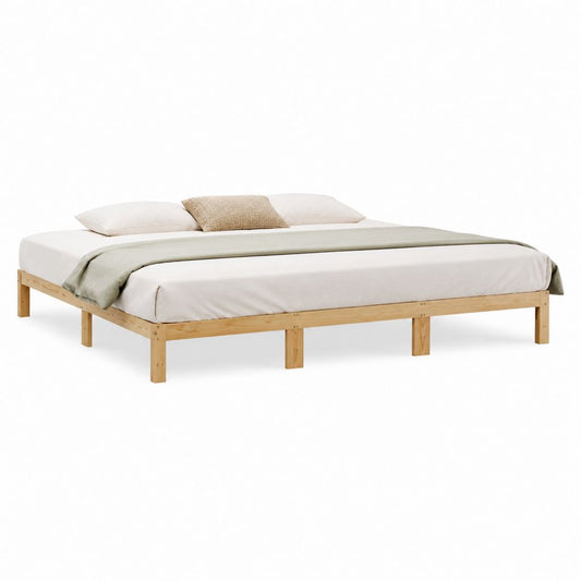 Doppelbett Bettgestell Natur Kiefer Massivholz rechteckig 180 x 200 cm